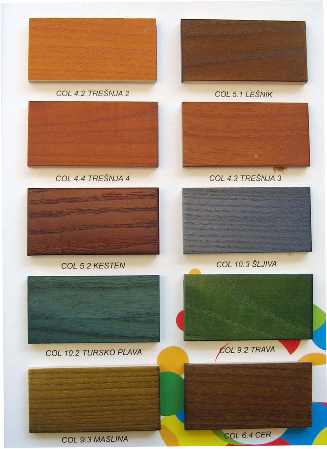 Tonkarta paleta  boja  za  drvo